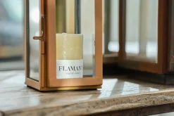 Lanternes|Décoration<Flamant ELLIS, lanterne, fer et verre, rouille, XS Brun