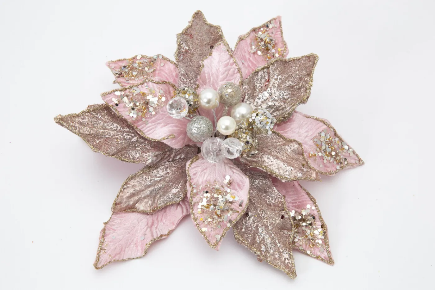 Décoration De Noël|Décoration De Noël<Flamant EMMA, poinsettia, avec pince Rose