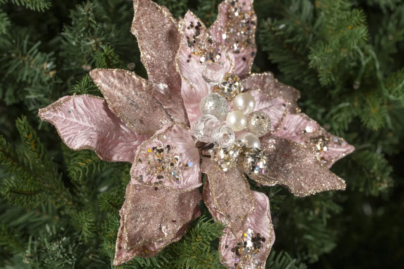 Décoration De Noël|Décoration De Noël<Flamant EMMA, poinsettia, avec pince Rose