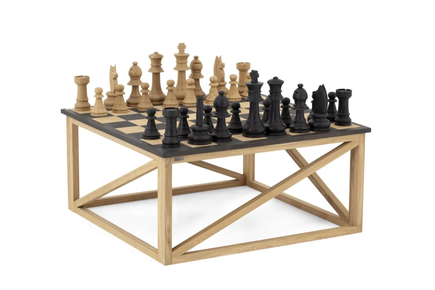 Tables De Salon|Tables De Salon<Flamant FLANDERS, pied pour les échecs, chêne