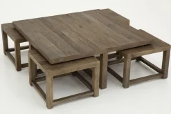Tables De Salon|Tables De Salon<Flamant GASTON, table basse, avec 4 tabourets, orme