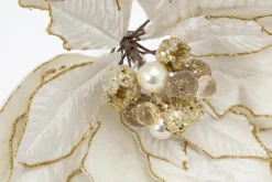 Décoration De Noël|Décoration De Noël<Flamant GIANNA, poinsettia Blanccassé