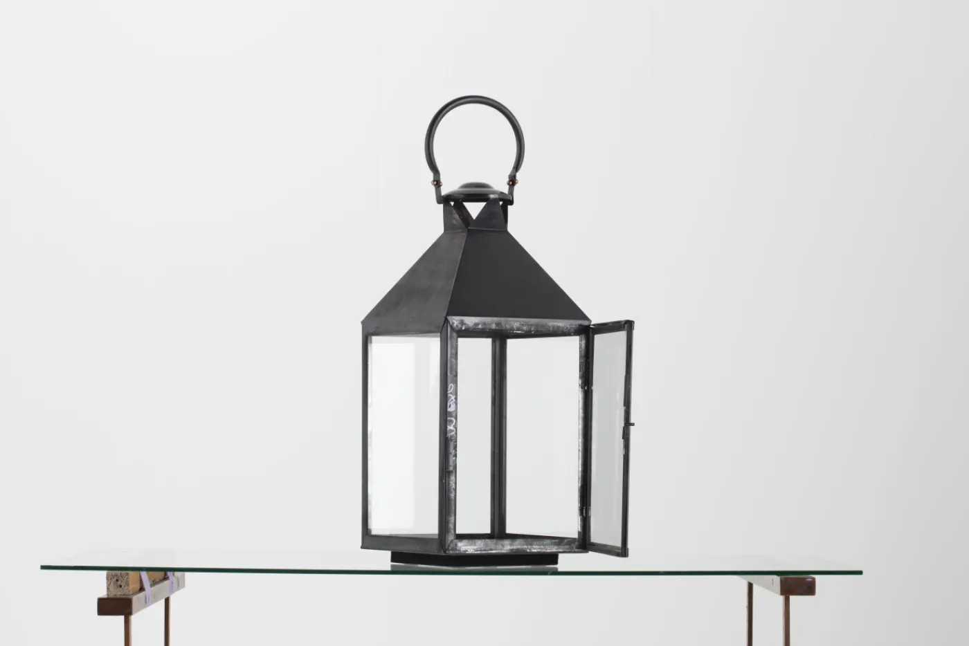 Lanternes|Décoration<Flamant HACIM, lanterne, fer et verre, , M Noir