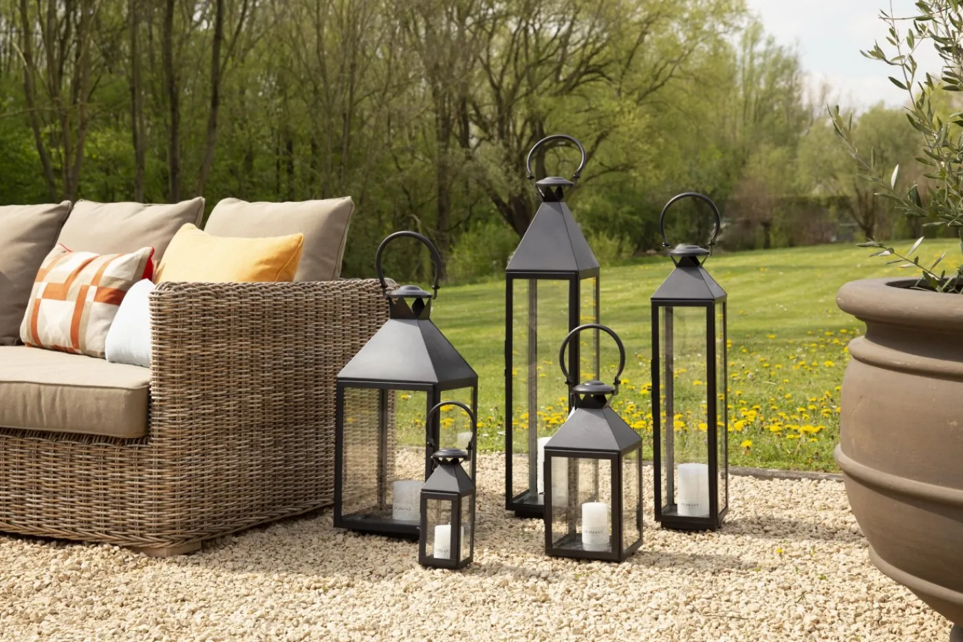 Lanternes|Décoration<Flamant HACIM, lanterne, fer et verre, , S Noir