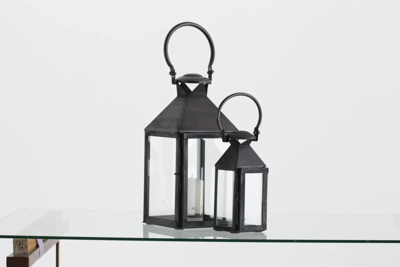Lanternes|Décoration<Flamant HACIM, lanterne, fer et verre, , S Noir