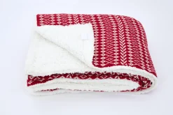 Plaids Et Couvre-Lits|Plaids Et Couvre-Lits<Flamant HERMAN, plaid, /blanc Rouge