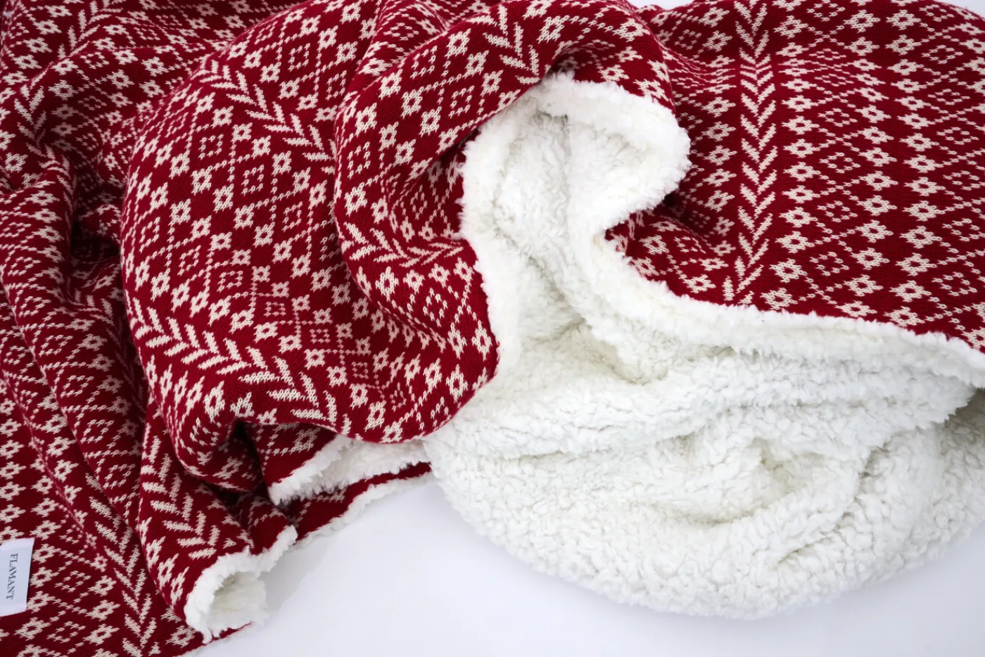Plaids Et Couvre-Lits|Plaids Et Couvre-Lits<Flamant HERMAN, plaid, /blanc Rouge