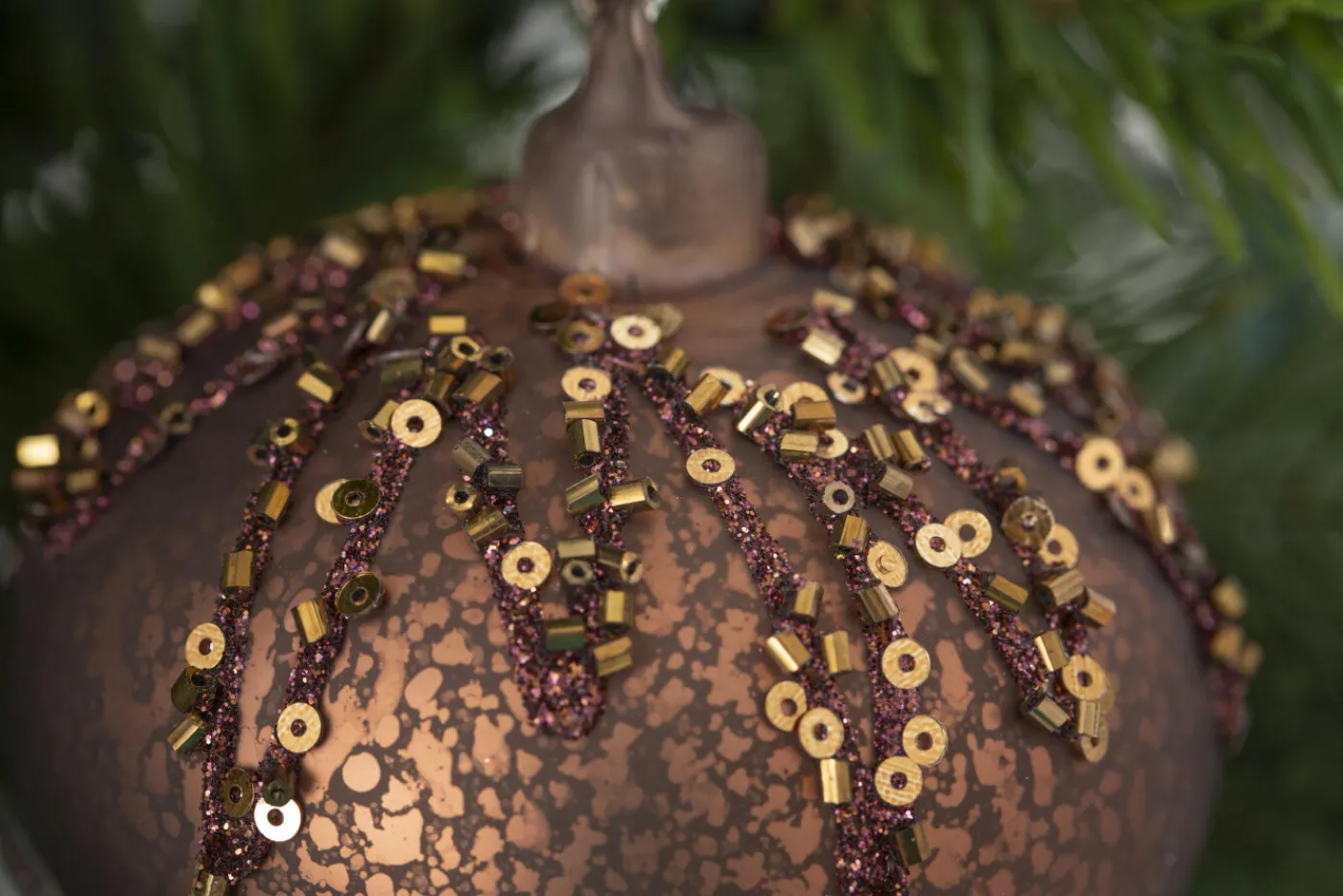 Boules De Noël|Boules De Noël<Flamant ILONA, boule de Noël Brun