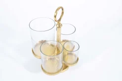 Porte Bougie, Chauffe-Plats Et Photophores|Porte Bougie, Chauffe-Plats Et Photophores<Flamant INGMAR, photophe, verre et métal Or