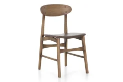 Chaises|Chaises<Flamant JOEL, chaise, chêne et siège en cuir Brun