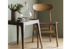 Chaises|Chaises<Flamant JOEL, chaise, chêne et siège en cuir Brun