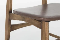 Chaises|Chaises<Flamant JOEL, chaise, chêne et siège en cuir Brun