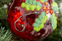 Boules De Noël|Boules De Noël<Flamant JULAN, boule de Noël Rouge