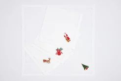 Serviettes|Textile<Flamant KAROLI, serviette, broderie, set de 4 Mixte