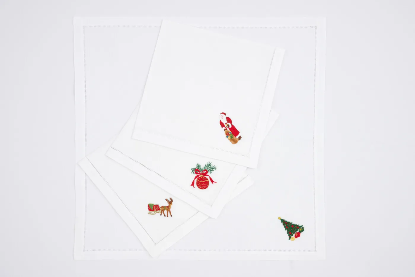 Serviettes|Textile<Flamant KAROLI, serviette, broderie, set de 4 Mixte