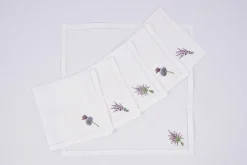 Serviettes|Textile<Flamant LAVENDER, serviette, broderie, set de 6 Mixte