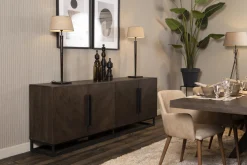 Abat-Jour|Luminaire<Flamant LINDRO, abat-jour, naturel et argent, cylindrique, 40 cm Blanccassé