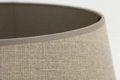 Abat-Jour|Luminaire<Flamant LINDRO, abat-jour, naturel et argent, cylindrique, 45 cm Blanccassé