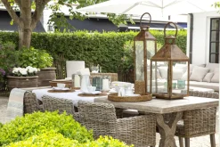 Tables|Tables<Flamant LINLEY, table de jardin, rectangulaire Gris