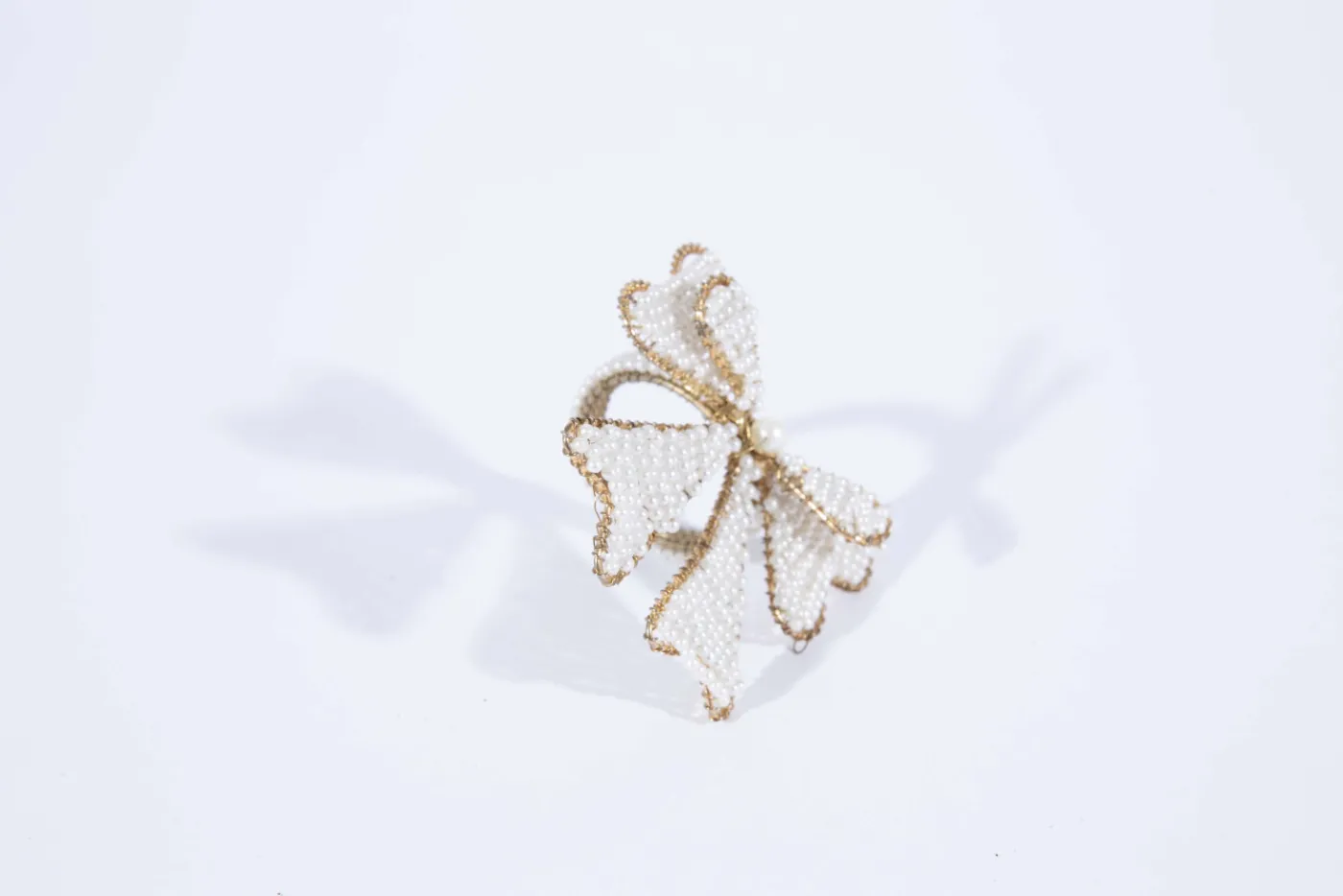 Accessoires|Décoration De Table<Flamant LITIO, rond de serviette, perles Blanccassé