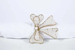 Accessoires|Décoration De Table<Flamant LITIO, rond de serviette, perles Blanccassé