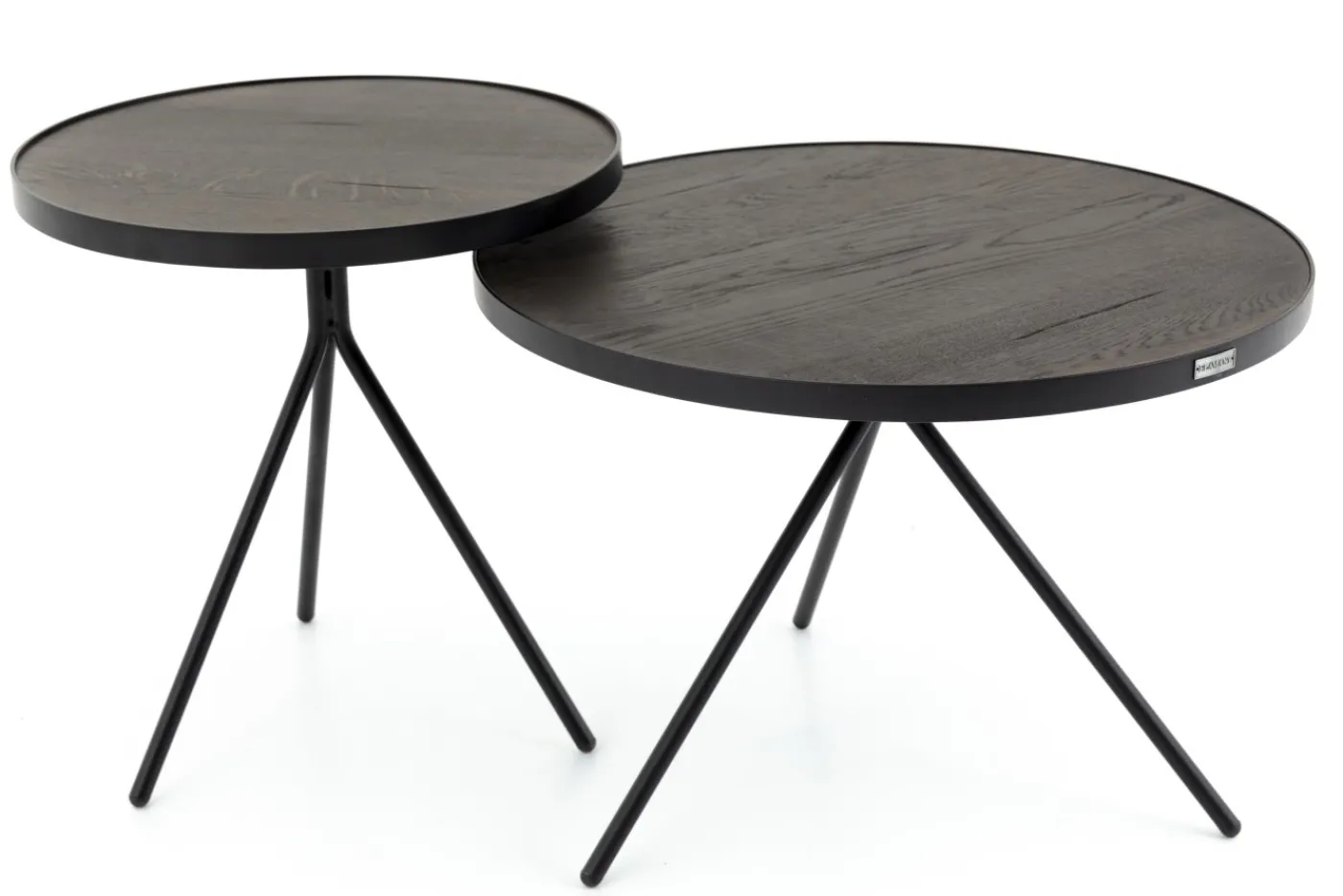 Tables D’Appoint & Consoles|Tables D’Appoint & Consoles<Flamant MADISON, bout de canapé, chêne et métal, ronde, 60 cm, brun foncé Mixte