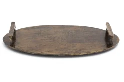 Plateaux|Accessoires<Flamant MAKANI, plateau, métal, ovale, S Brun