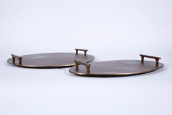 Accessoires<Flamant MAKANI, plateau, métal, ovale, L Brun