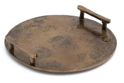 Plateaux|Accessoires<Flamant MAKANI, plateau, métal, rond, S Brun
