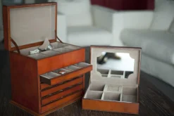 Paniers|Décoration<Flamant MANHATTAN, boîte à bijoux, cuir Brun