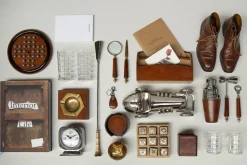 Objets Usuels|Décoration<Flamant MANHATTAN, cendrier, cuir Brun