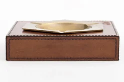 Objets Usuels|Décoration<Flamant MANHATTAN, cendrier, cuir Brun