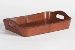 Plateaux|Accessoires<Flamant MANHATTAN, plateau, cuir Brun