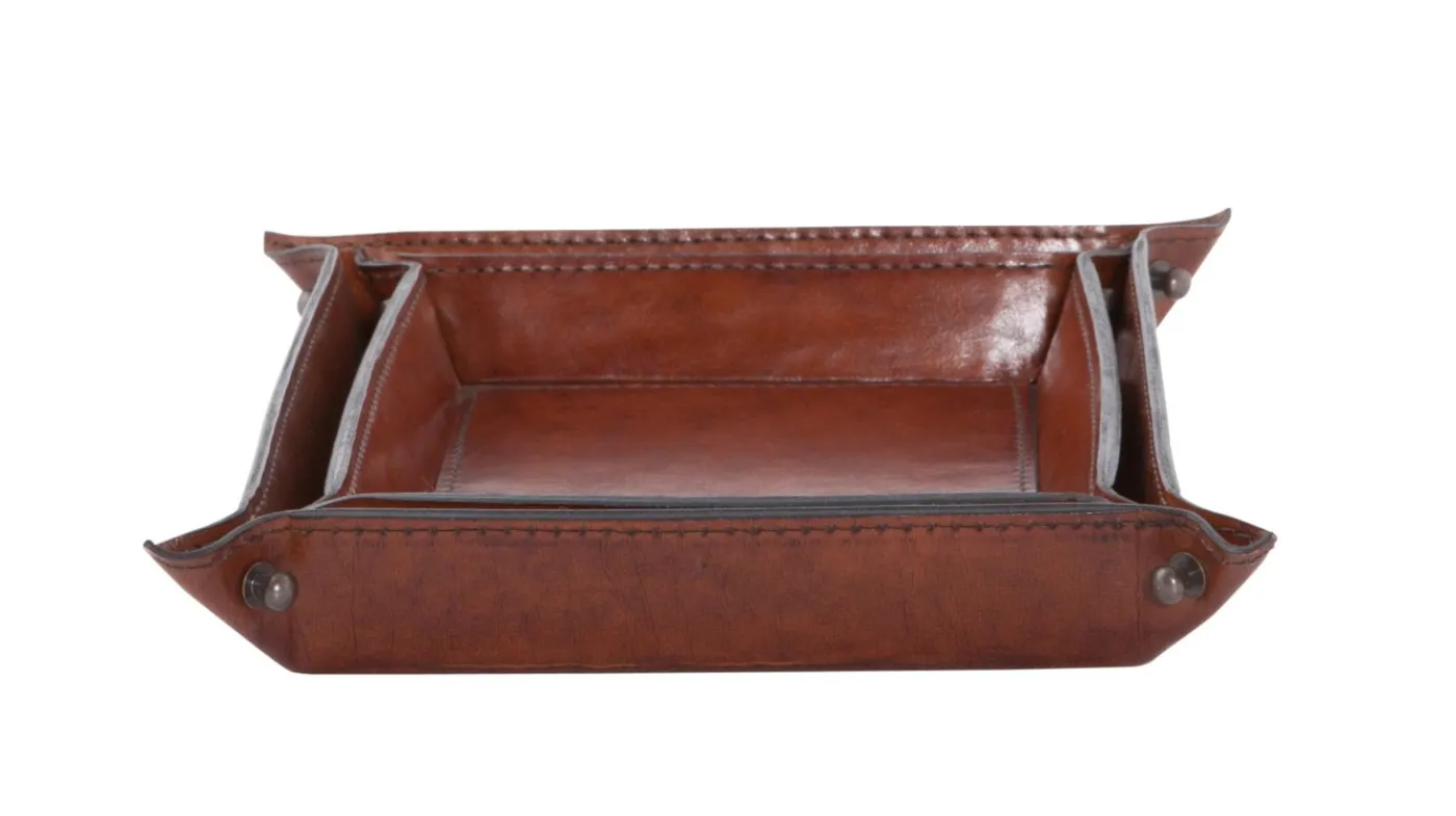 Plateaux|Accessoires<Flamant MANHATTAN, plateau, cuir , S Brun