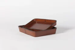 Plateaux|Accessoires<Flamant MANHATTAN, plateau, cuir , L Brun