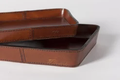 Plateaux|Accessoires<Flamant MANHATTAN, plateau, cuir , L Brun