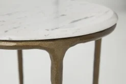 Tables D’Appoint & Consoles|Tables D’Appoint & Consoles<Flamant MARABELLE, bout de canapé, métal et marbre, ronde Mixte