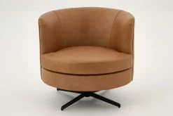 Fauteuils|Sièges<Flamant MARCHETTI, fauteuil, cuir , rotatif Cognac