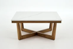 Tables De Salon|Tables De Salon<Flamant MARNIX, table basse, chêne et pierre, 90x90 Mixte