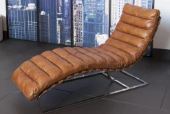 Fauteuils|Sièges<Flamant MASON, chaise longue, cuir, vintage, brun Cognac