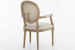 Chaises|Chaises<Flamant MEDY, chaise avec accoudoirs, chêne, lin naturel Blanccassé