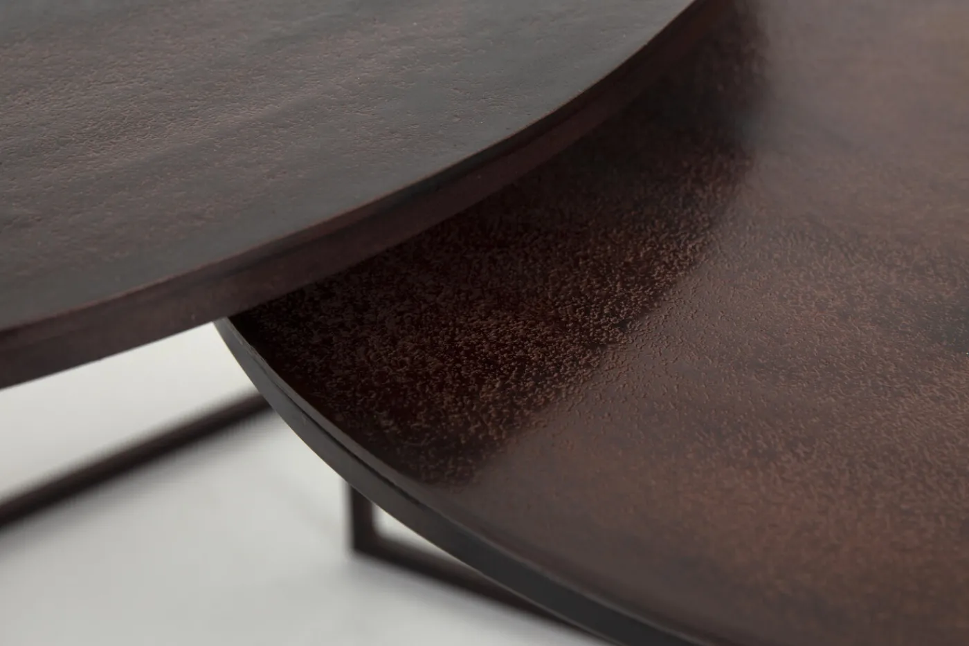 Tables De Salon|Tables De Salon<Flamant MERIDA, table basse, métal, ronde, set de 2 Brun