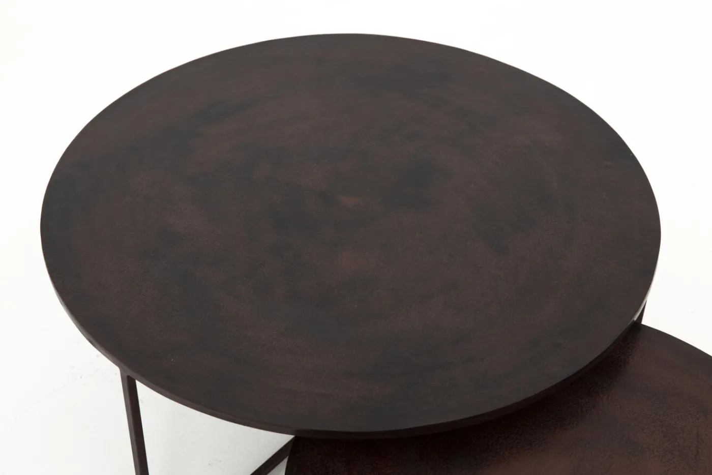 Tables De Salon|Tables De Salon<Flamant MERIDA, table basse, métal, ronde, set de 2 Brun