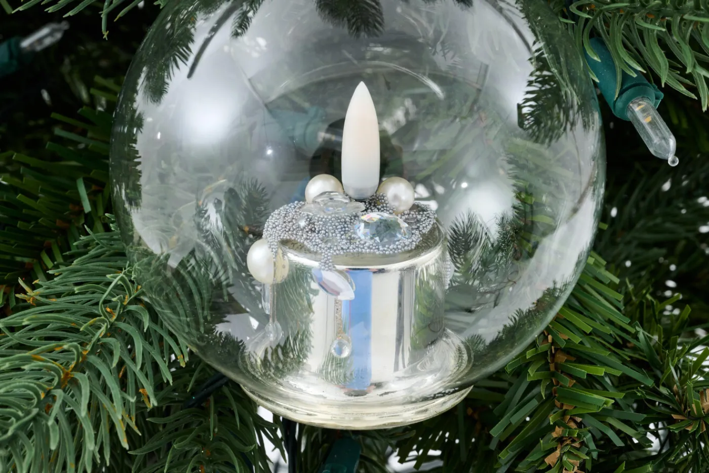 Boules De Noël|Boules De Noël<Flamant MILENE, boule de Noël, Argent