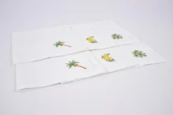 Serviettes|Textile<Flamant MIMOSA, serviette, broderie, set de 6 Mixte