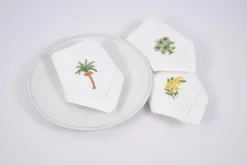 Serviettes|Textile<Flamant MIMOSA, serviette, broderie, set de 6 Mixte