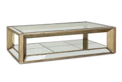 Tables De Salon|Tables De Salon<Flamant MITCHELL, table basse, rectangulaire, verre miroir et bois, 160x80