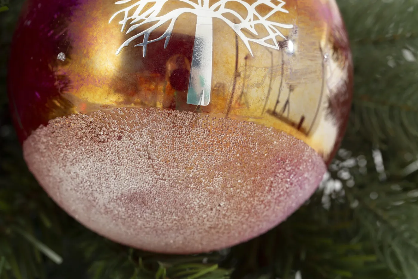 Boules De Noël|Boules De Noël<Flamant MYCONOS, boule de Noël, L Rouge