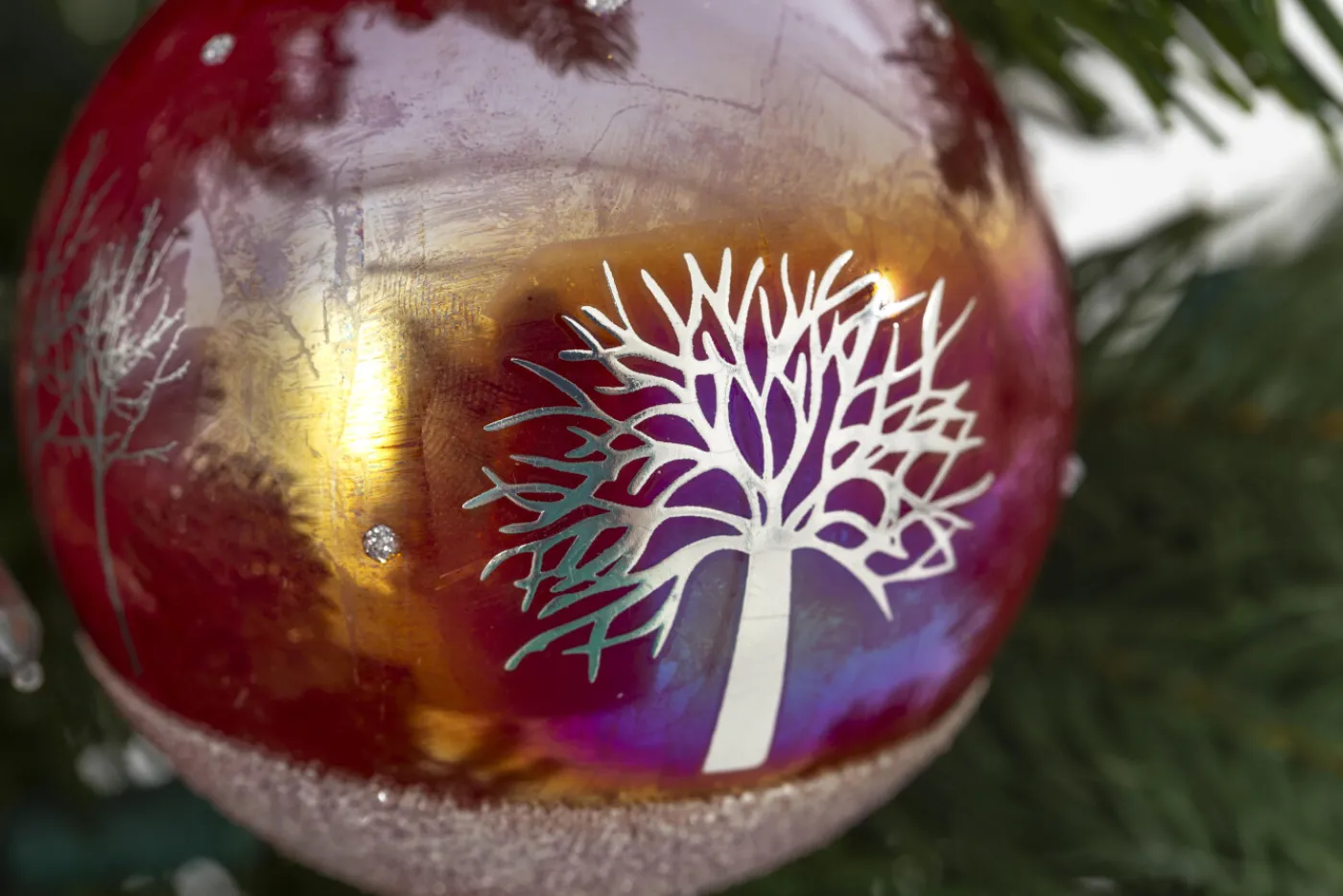 Boules De Noël|Boules De Noël<Flamant MYCONOS, boule de Noël, S Rouge