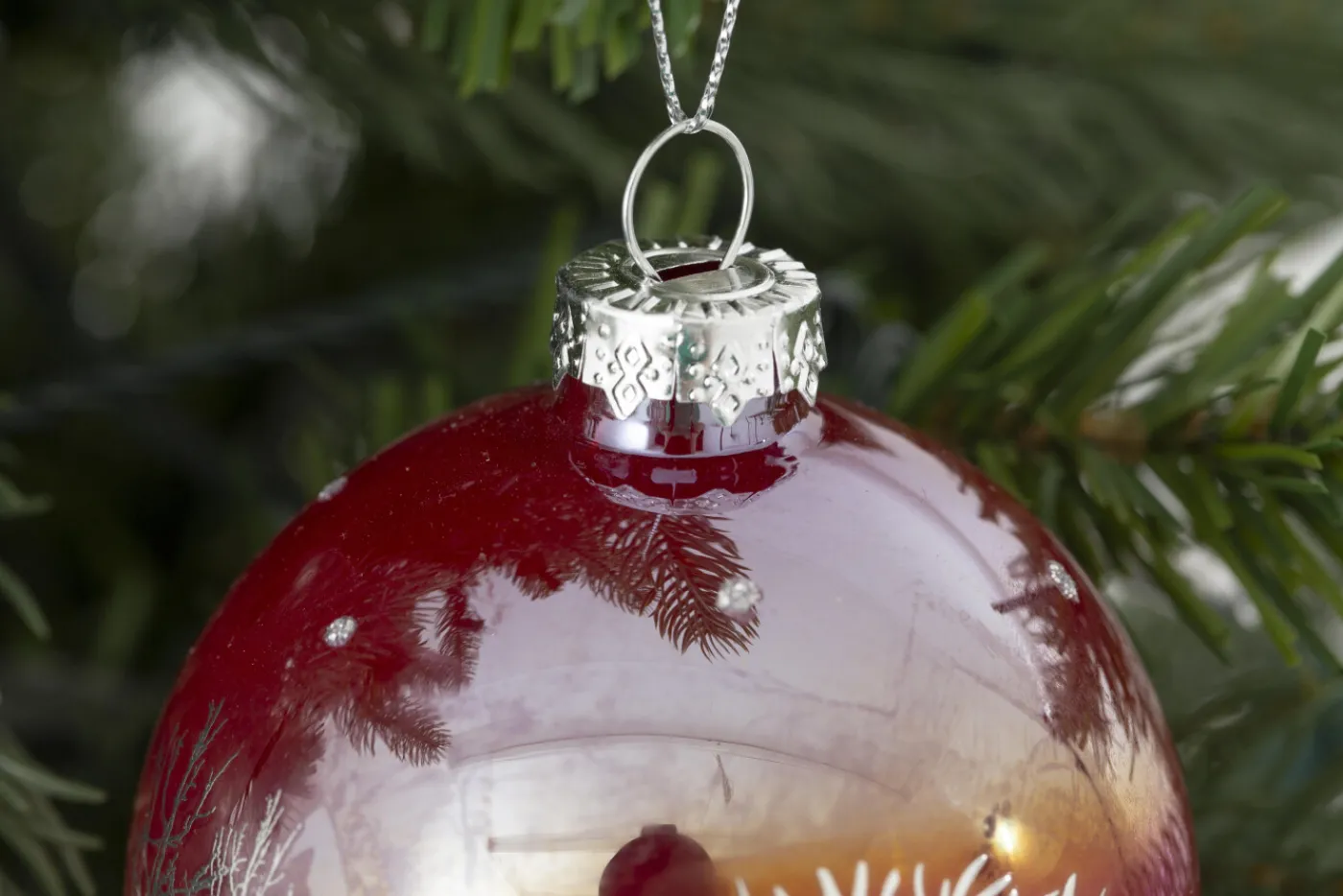 Boules De Noël|Boules De Noël<Flamant MYCONOS, boule de Noël, S Rouge